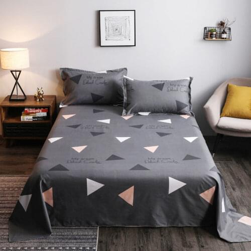 Bed sheet + pillowcase) 3-piece set of bed sheet, single-piece student dormitory, single double bed sheet, washed cotton