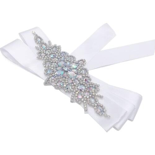 Prom Party riem bruidjurk Rhinestone Bridal Belt Bridesmaid Sash Crystal Headband Wedding Belt Women Dress Accessories B19