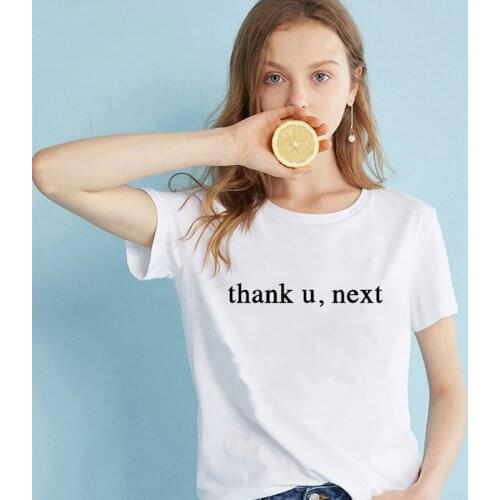 2021 Hot Ariana Grande T Shirt Women Harajuku Hot Sale Thank U Next Letters Tee Vintage Aesthetic Cotton Short Sleev Tops Female