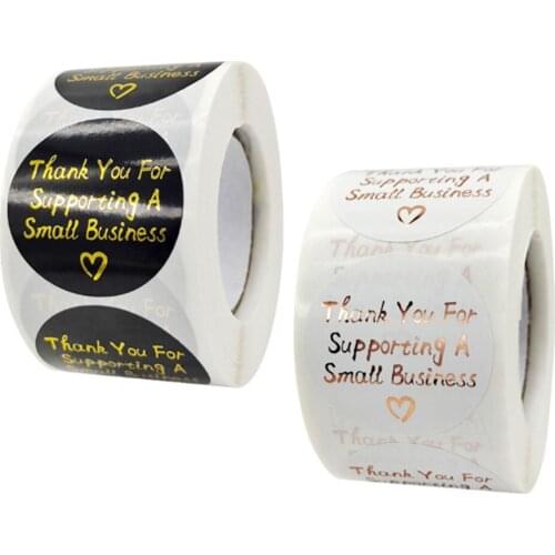 1.5inch Thank You For Supporting A Small Business Stickers Roll Seal Labels Sticker For Wedding Scrapbooking Gift Box Decoration
