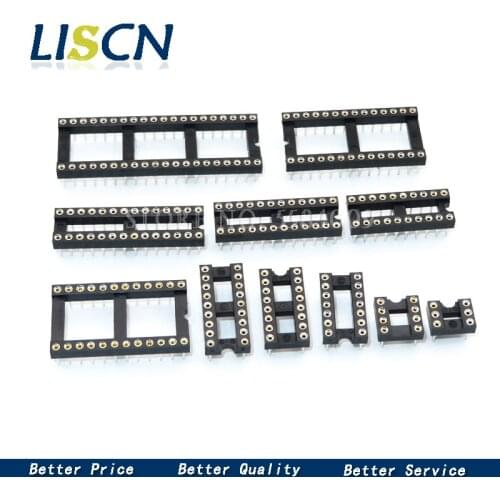 10PCS Round Hole IC socket Connector DIP 6 8 14 16 18 20 24 28 pin Sockets DIP6 DIP8 DIP14 DIP16 DIP18 DIP20 DIP24 DIP28 DIP-8