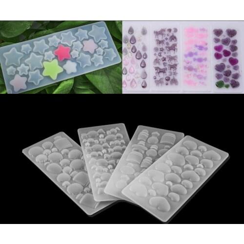 12styles Crystal Bubble Gem Patch Silicone Molds Epoxy Resin Mold For DIY Jewelry Making Supplies Accessories Necklace Pendant