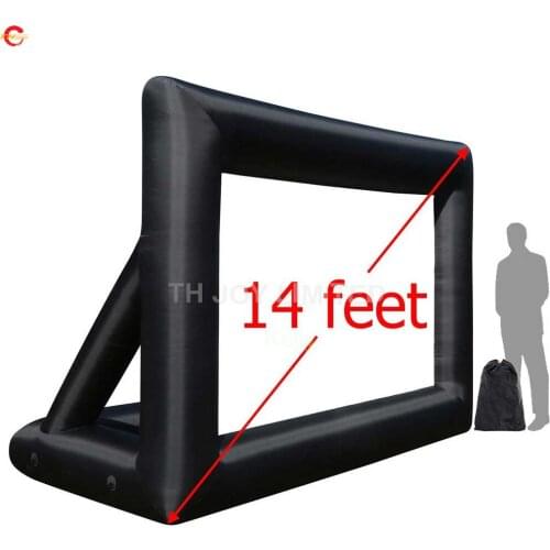 16:9 14ft portable inflatable movie screen outdoor party event rental air bouncy projection screens with blower