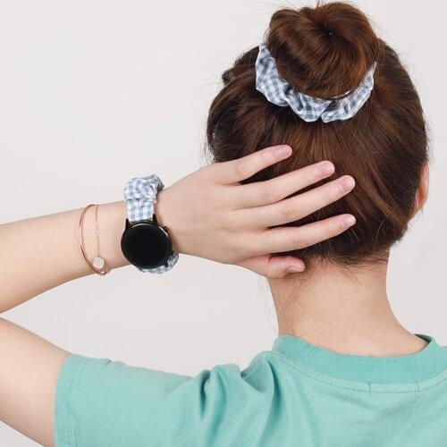 20mm bracelet for Samsung active 2 Galaxy 42mm hair accessory style Hair Scrunchies Elastic Hair Bands for Honor Magic watch 2
