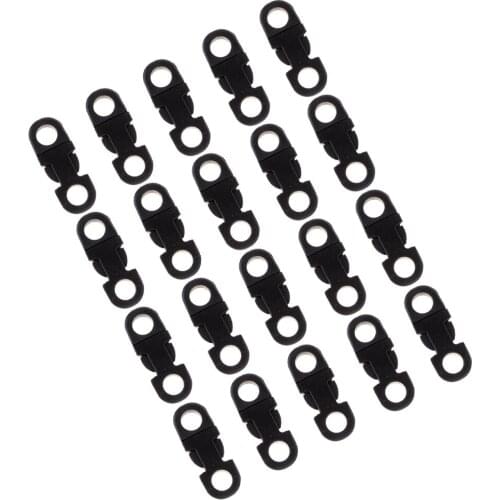 20pcs Resin POM Side Release Safety Press Buckles Adjusting Clips Black