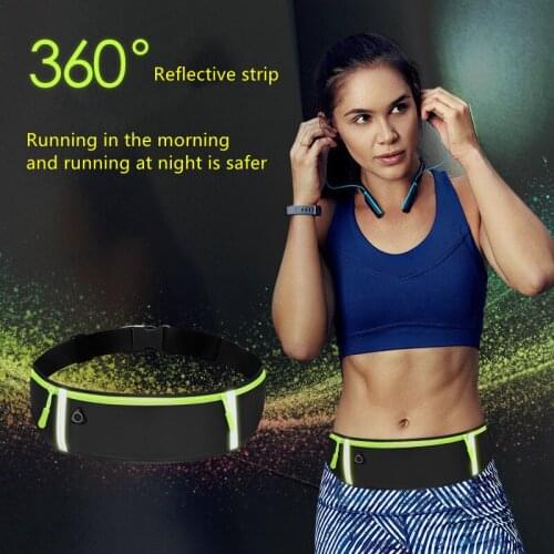 360°reflective strip outdoor waterproof waist bag travel universal mobile phone bag sports riding morning running and night run