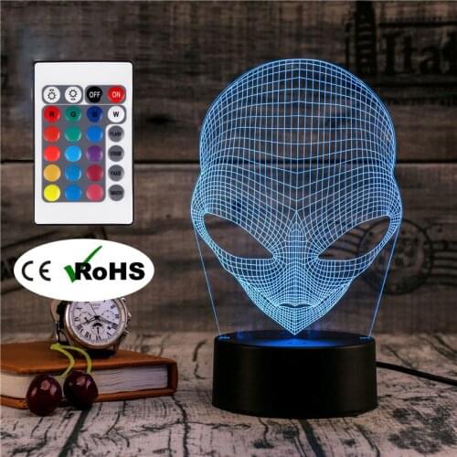 3D Led Novety Lighting Creative Gift Night Light Table Lamp Bedside Alien Light Led Home Corridor Hotel Party Atmosphere Lights