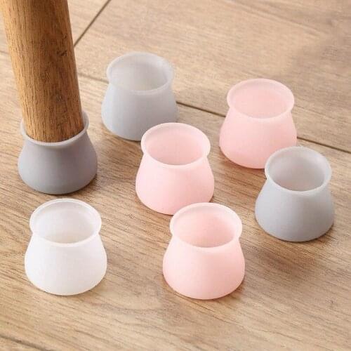 4PCS/Set Table Chair Leg Silicone Cap Pad Furniture Rubber Feet Cover Floor Protector Non-Slip Mat Caps Foot Protection