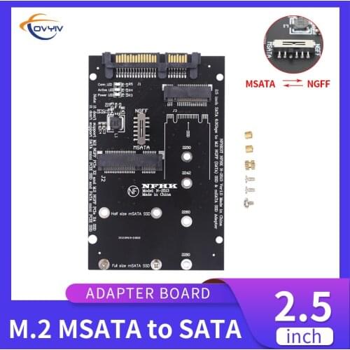 COVYIV M.2 NGFF MSATA SSD To 2.5” SATA 3.0 Adapter 2 In 1 SSD Converter Card For PC Laptop