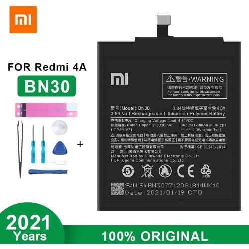 100% Original Xiaomi Phone Battery for Redmi 4A Hongmi 4A BN30 3120mAh High Quality With Free Tools