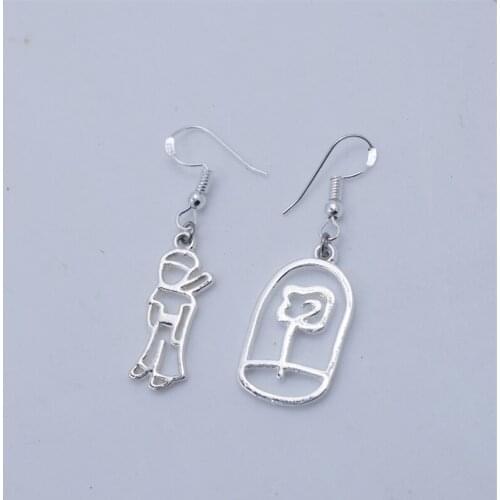 10pairs The Little Prince And Rose Asymmetric Earrings Fairy Tales jewelry