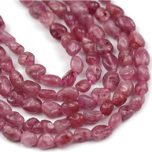 Dark Red Natural Gravel Stone beads Red tourmaline carnelian Small Spacer Loose beads for Jewelry Bracelet Making DIY 4~6mm 15"