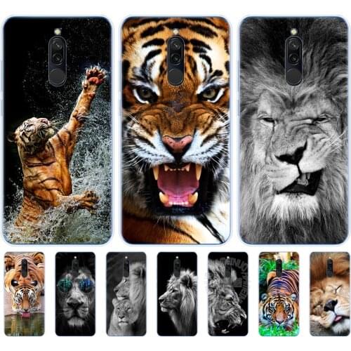 Silicon case for redmi 8a 8 case cover for xiaomi redmi note 8 PRO 8T case for xiaomi mi NOTE 10 PRO MI 9 lite Lion tiger Animal