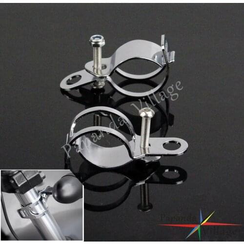 Chrome Auxiliary Light Spot Fog Turn Signal Light Mount Brackets 27mm-31mm Fork Mounting Bracket for Yamaha Honda Suzuki Chopper