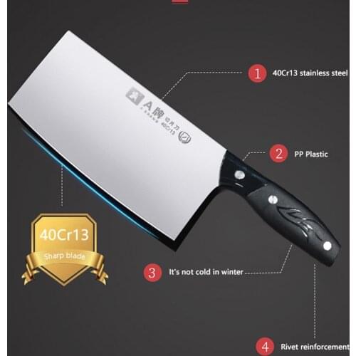 Chinese Cleaver Handmade Chopper Chef 40cr13 Stainless Steel Knife Professional Kitchen Knives Meat Vege Slicer Chopping Knife