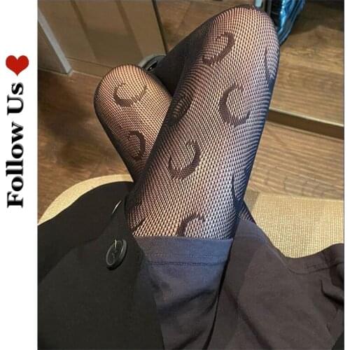 Black Moon Print Pantyhose Sexy Female Hollow Fishnet Mesh Stockings Gothic Breathable Temptation Stockings for Women Rompers