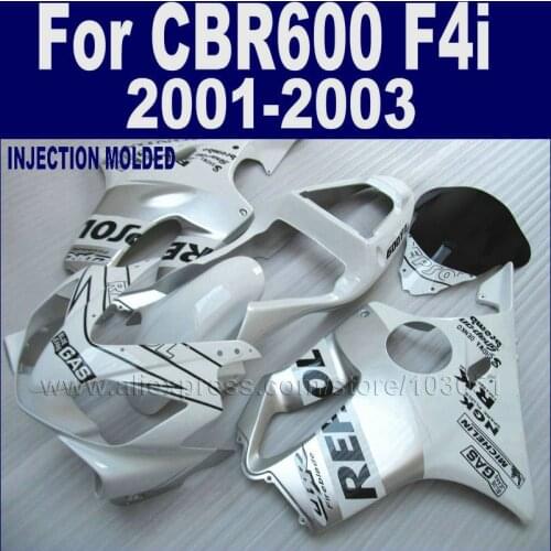 New Hot motorcycle fairings set for Honda white repsol CBR 600 F4i 01 02 03 cbr 600 f4i 2001 2002 2003 bodywork fairing kit