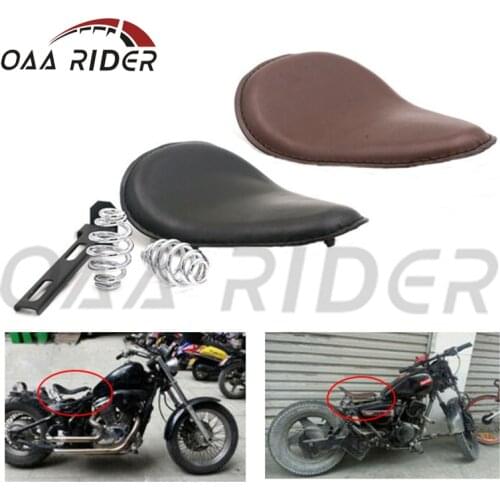 Motorcycle Solo Seat Kit with Springs Bracket Leather Cushion For Harley Sportster XL 883 1200 X48 Dyna Chopper Bobber Softail