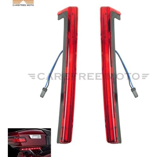 Red Motorcycle Tour Pak Pack Accent Side Panel With LED Light case for Harley Davidson Touring Trunk 2014 2015 2016 2017