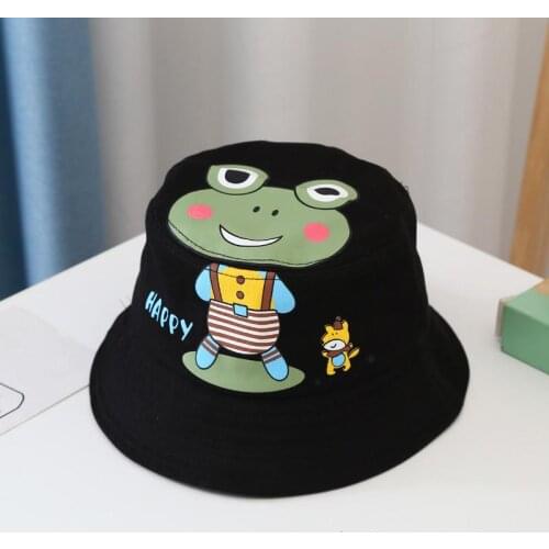 Ldslyjr 2021 Spring Summer Animal Frog Print Bucket Hat Fisherman Hat Outdoor Travel Hat Sun Cap Hats for Child Boy and Girl 29