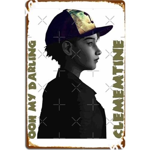 The Walking Dead Clementine Metal Sign Cinema Kitchen Retro Plates Wall Tin Sign Poster