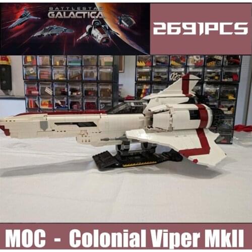 Building block model Battlestar Galactica MOC Colonial Viper MKII Science Ficition toys birthday gift fit MOC-9424