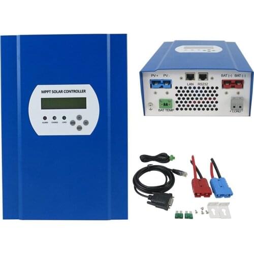 MPPT solar charge controller 60A 12V/24V/48V auto work LCD with RS232 & LAN communication,Max 150V DC Input with load control