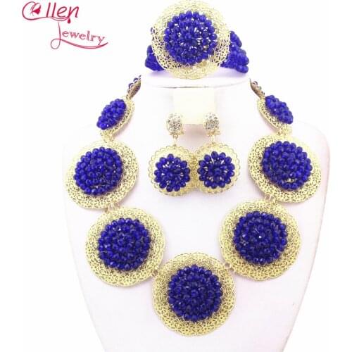 Nigerian Wedding African Beads Rushed Classic Women Crystal Jewelry Sets New Arrived Nigeria Set Necklace Africa Beads W11550