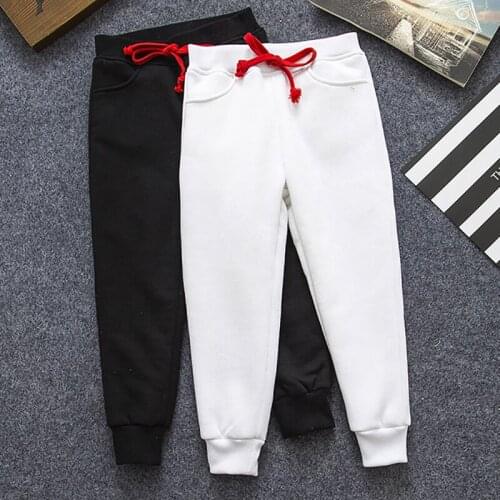 Fall Clothes for Kids New 2021 Big Boys Long Trousers Spring Teenage Cotton White Sweatpants Pure Color Children Clothes 2-16T
