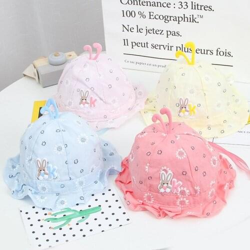 Cute Bows Kids Hat Fruit Printed Children Girl Bucket Cap Spring Summer Soft Cotton Outdoor Fisherman Sun Hat