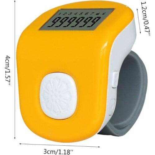 Rechargeable 7-Channel 6-Digit Finger Prayer Counter LCD Silicone Tally Counter G32C