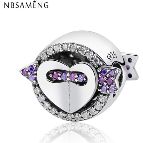 Charms Silver 925 Original Beads For Jewelry Making Fit Bracelet Heart Crystal Charm Love Gift Valentines Day