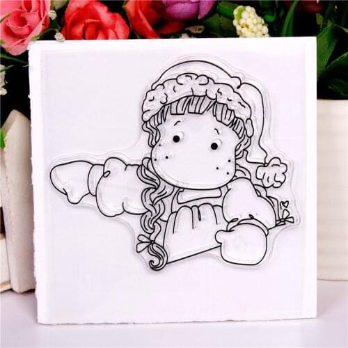 New girl cartoon pattern Stamp And metal die Scrapbooking Alphabet Stamp Embossing Craft making Silicone Transparent Stamps