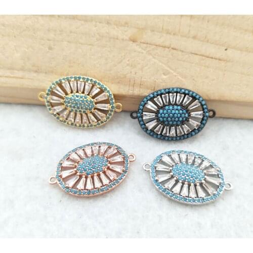 10 Pieces CZ zircon Micro Pave Connector,Double Bails Beads Charm,for DIY Bracelets Jewelry Finding CT390