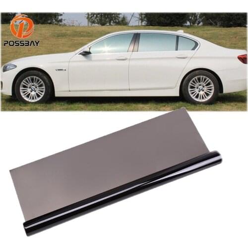 POSSBAY VLT 35% Car Side Window Solar Protection Anti-uv Membrane 50x 300cm Roll Auto Racing Universal Black Anti-sun Films
