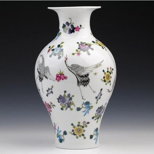 Modern Jingdezhen Ceramic Vase Decoration Frosted Luminous Porcelain Ornaments Home Livingroom Table Furnishing Figurines Crafts