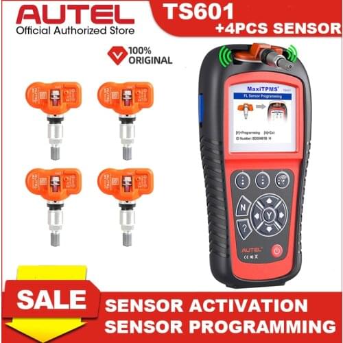 TPMS Relearn Tool Autel MaxiTPMS TS601 4pcs 433 315MHz MX-Sensor OBD2 Code Reader with Full TPMS Functions Sensor Programming