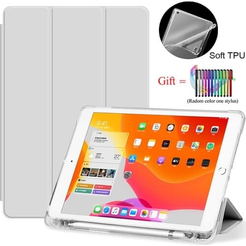 Smart Soft TPU Case for iPad(6th/5th Gen)9.7",Auto Sleep/Wake Slim Lightweight Trifold Stand Smart Cover Case with Pencil Holder