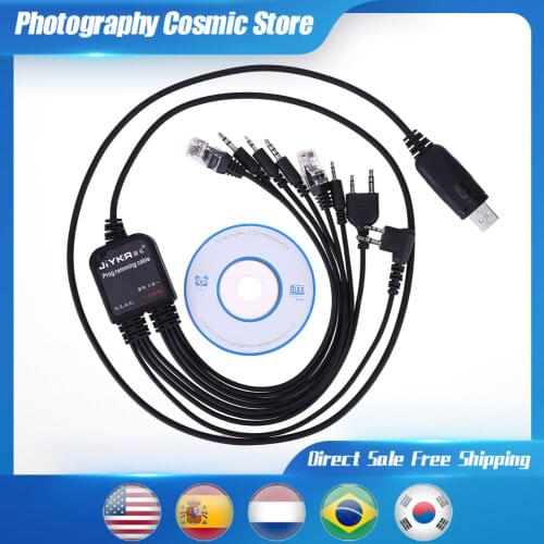 8 in 1 USB Programming Cable for Baofeng for Motorola Kenwood TYT QYT Radio