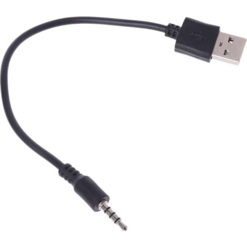 USB Male to 3.5mm Audio Stereo Headphone Jack Plug Cable For MP3 MP4 Black Hot