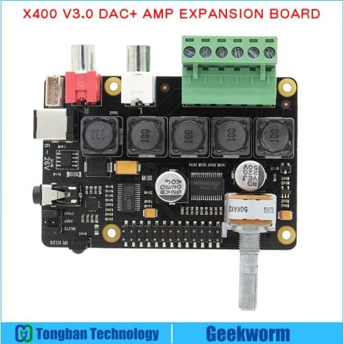 Raspberry Pi DAC Full-HD Class-D Amplifier I2S PCM5122 X400 Audio Expansion Board Raspberry Pi 4 Model B/3B+/3B Music Player