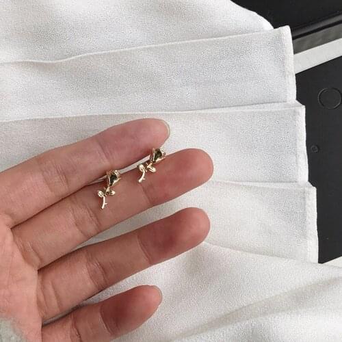 2021 Earrings For Women European Style Earrings For Women Simple Olive Branch Leaf Earrings Sweet Cute Student Jewelry