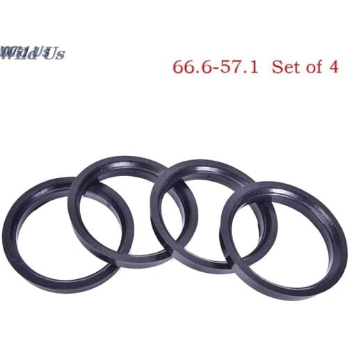 1 Set 4 Hub Centric Rings Car Wheel Bore Center Collar 66.6-57.1mm For CARS