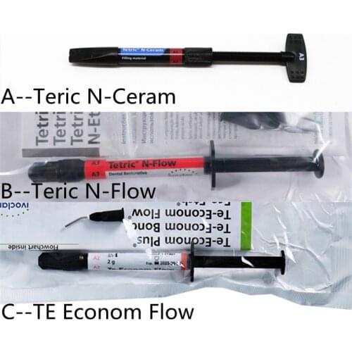1Kit Dental Composite Ivoclar Vivadent Tetric N-Ceram/N Flow/TE Econom Flow +Resin Tools