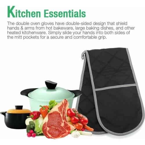 1pc Double End Oven Gloves Padded Heat Resistant Anti-slip Waterproof Baking Cooking Mitts Gloves