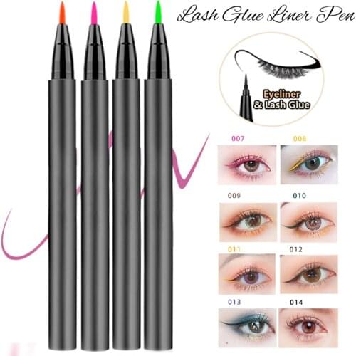 1PC Hot 2 in 1 Colorful Self-adhesive Eyeliner Magnetic Needed Eyelash Glue Magic Eye Liner Long-lasting Waterproof Makeup Tools