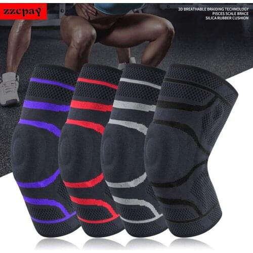 1 PCS Sports Patella Knee Protector Brace Silicone Spring Knee Pad Basketball Compression Relieve knee Joint Injuries Support