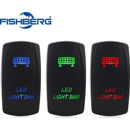 12V 20A or 10A/24V 5pin Laser Push Button Rocker Toggle Switch Blue LED Bar Light Auto Led Light Bar Rocker Switch Waterproof