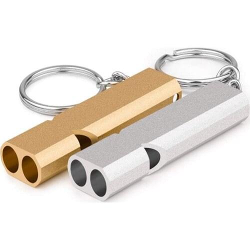 2Pcs Outdoor Double Tubes Emergency Survival Whistle for Climbing Hiking Camping Fishing Boating Hunting