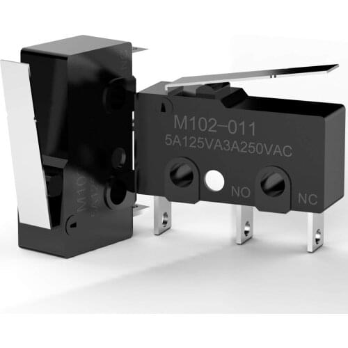 20Pcs Momentary Long Hinge Lever SPDT AC 5A/125V 3A/250V 3 Pins 1NO 1NC Miniature Micro Switch for Arduino